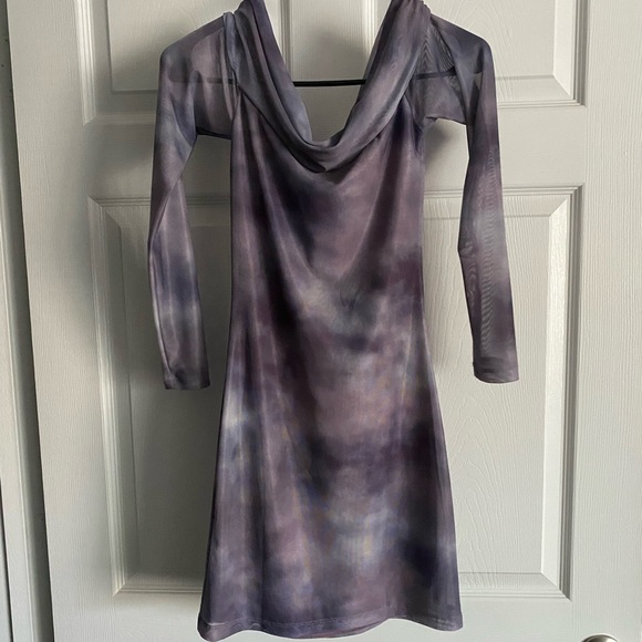NWT Motel Nasami Dress in Smokey Gradients Purple Sz S - Picture 4 of 6